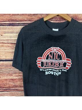Vintage 1970s 1980s NYC Jukebox Boston Bar T-shirt